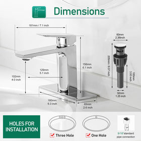 VOTON chrome bathroom faucet in-use image demonstrates smooth water flow