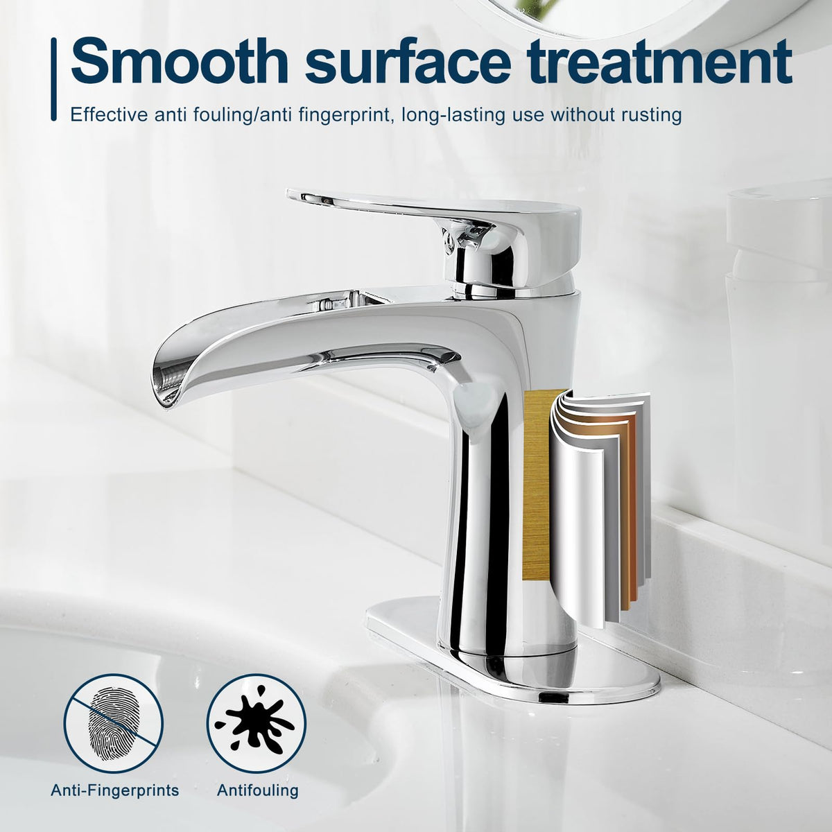 VOTON chrome faucet includes supply hoses for quick, ready-to-install setup