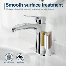 VOTON chrome faucet includes supply hoses for quick, ready-to-install setup