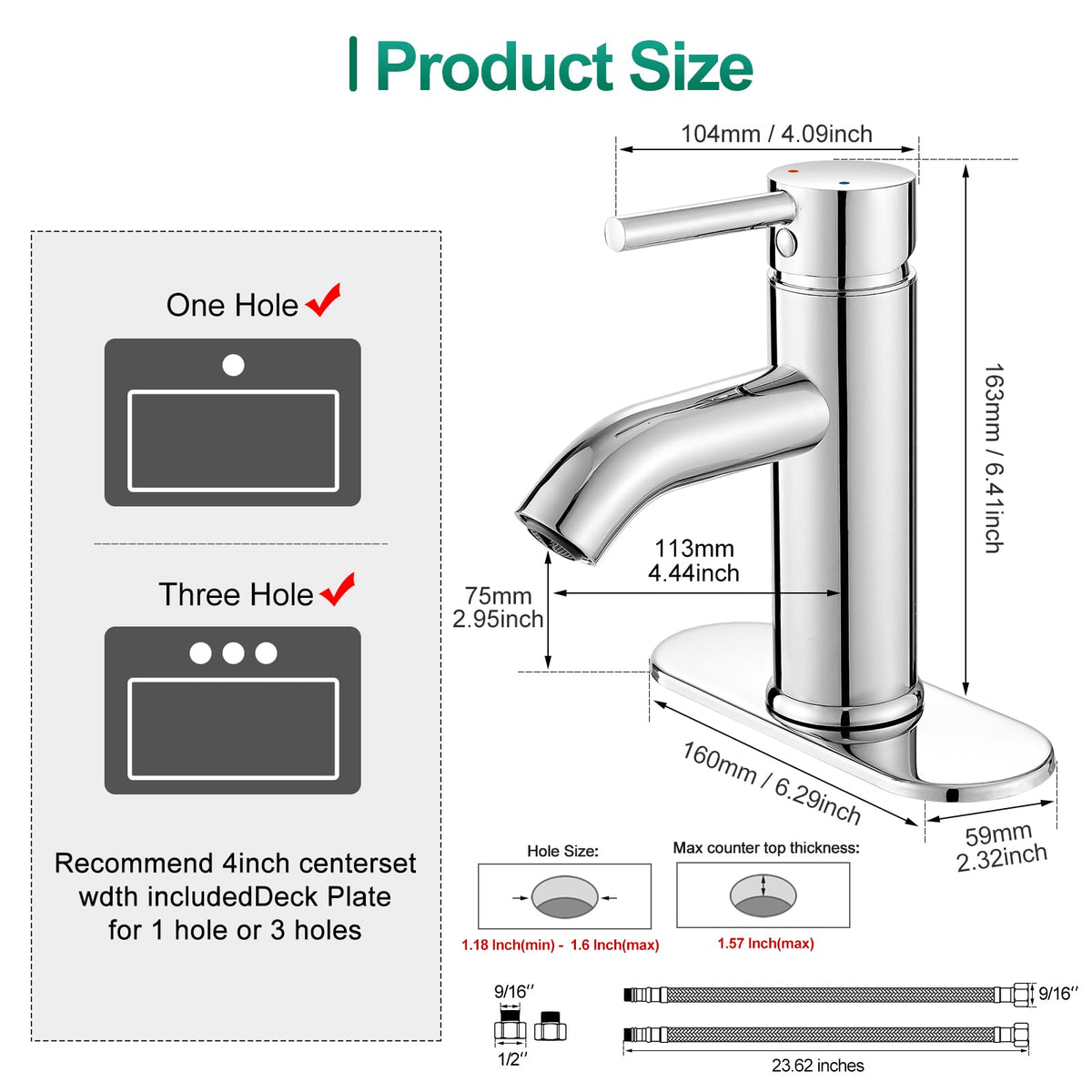 VOTON chrome hoses and hardware enable quick installation and leak-free setup.