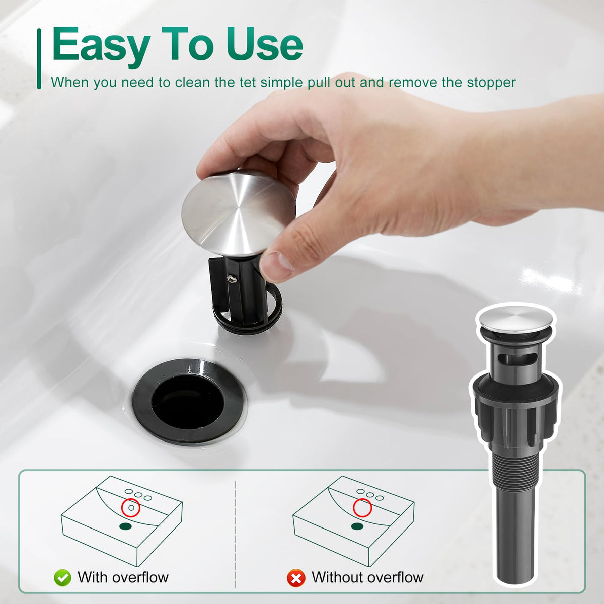 VOTON deck plate fits 1-hole or 3-hole sinks for flexible installation.