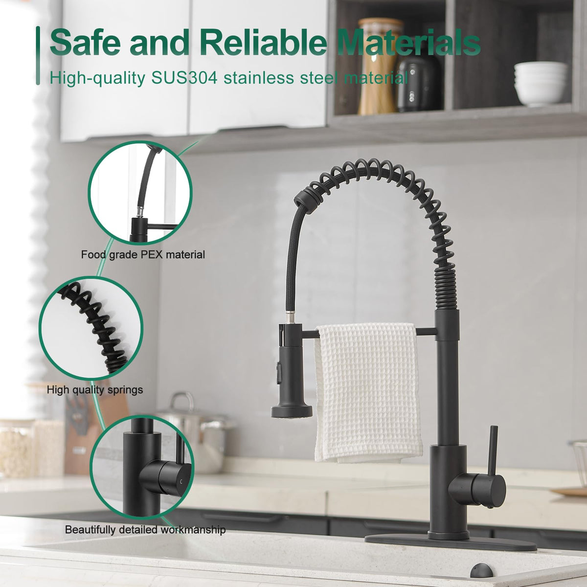 VOTON lead-free faucet with aerator and thermal-insulating head.