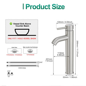 VOTON one-hole mount faucet installation-ready for streamlined vanity tops.