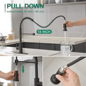 VOTON stainless steel faucet 360-degree swivel for full sink reach.