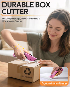 VOTREK pink box cutter blade storage compartment for quick access.