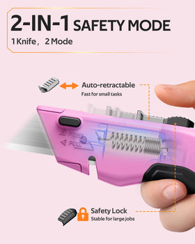 VOTREK pink box cutter with ergonomic grip for comfortable long sessions.