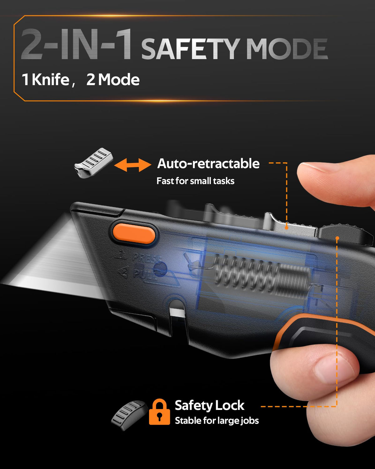 VOTREK box cutter with safety lock for secure daily use.