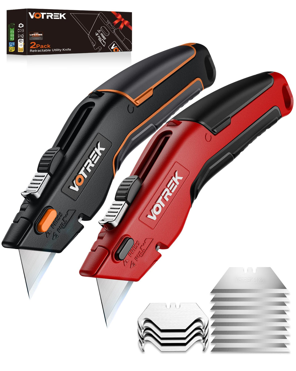 VOTREK box cutter 2-pack with safety lock for secure daily use
