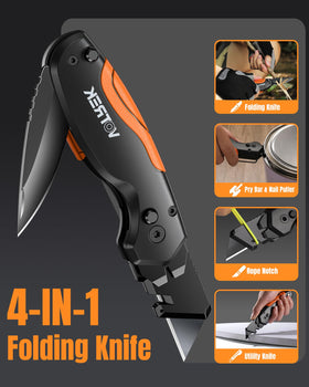 VOTREK belt-clip design keeps the knife within reach during outdoor projects.