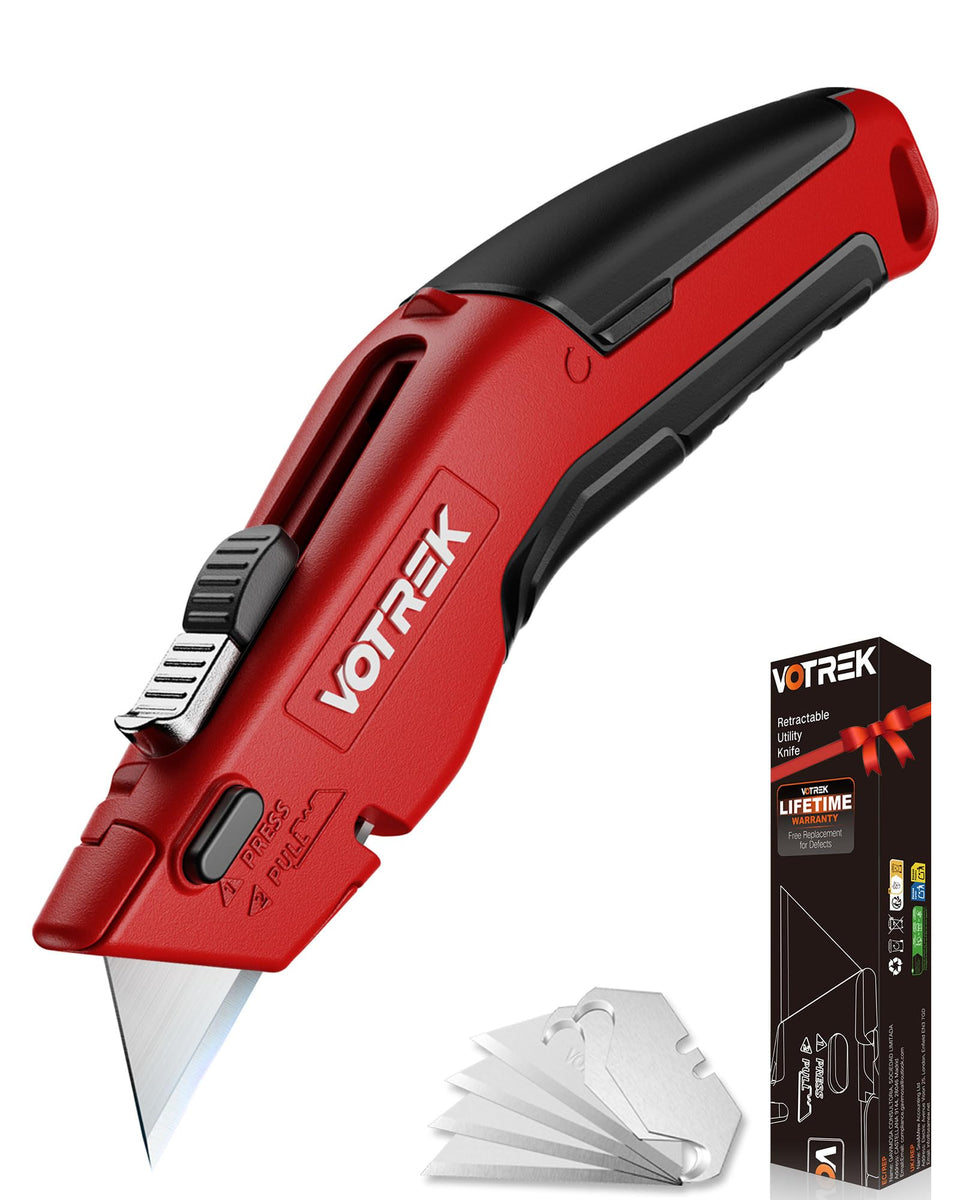 VOTREK Box Cutter opens boxes smoothly with a safe, retractable blade for everyday tasks