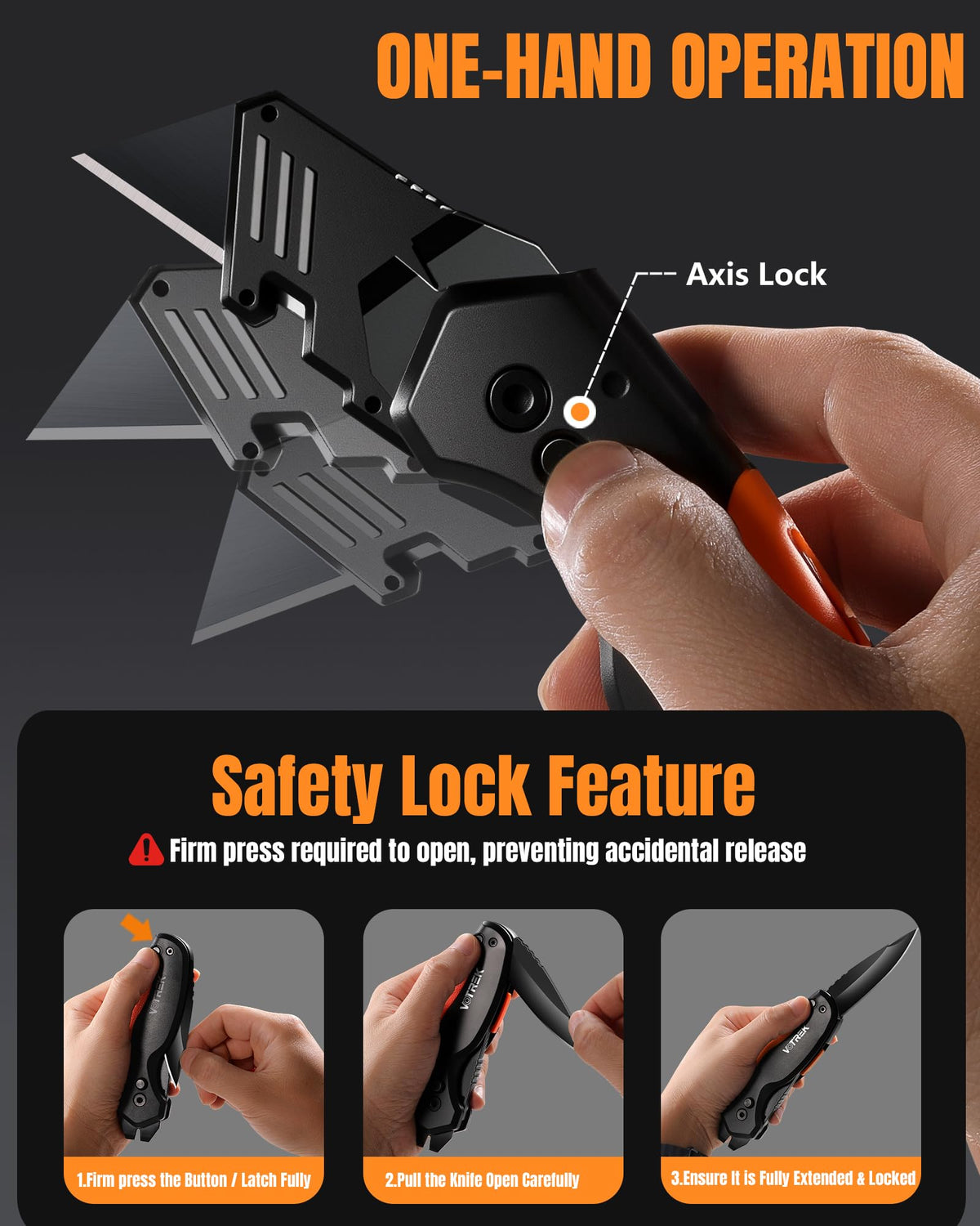 VOTREK one-handed operation facilitates smooth opening and controlled cuts.