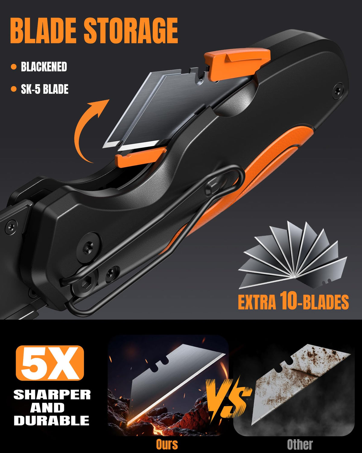 VOTREK quick-change blade system enables fast, clean blade swaps.