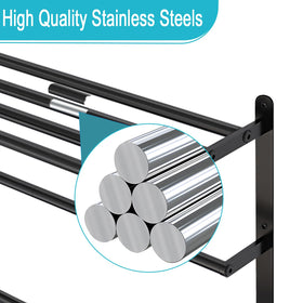 VOTZAAQ 3-tier stainless steel rack maximizes bathroom storage.