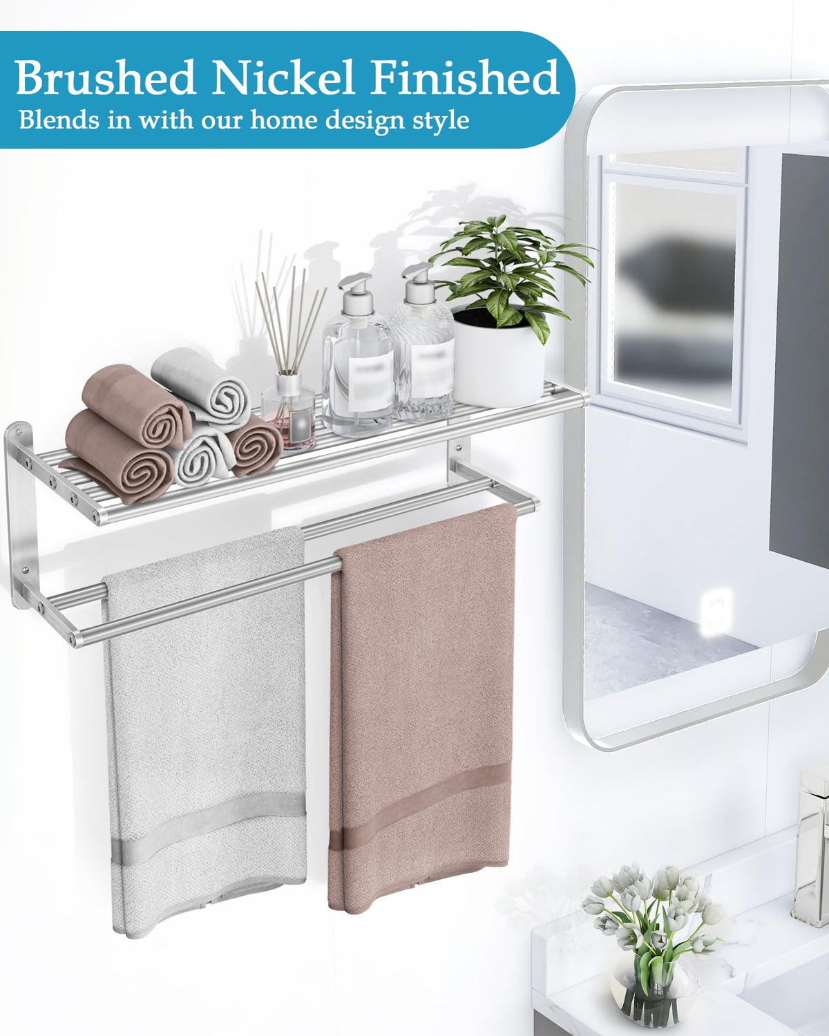 VOTZAAQ durable stainless steel rack in a modern bathroom setting