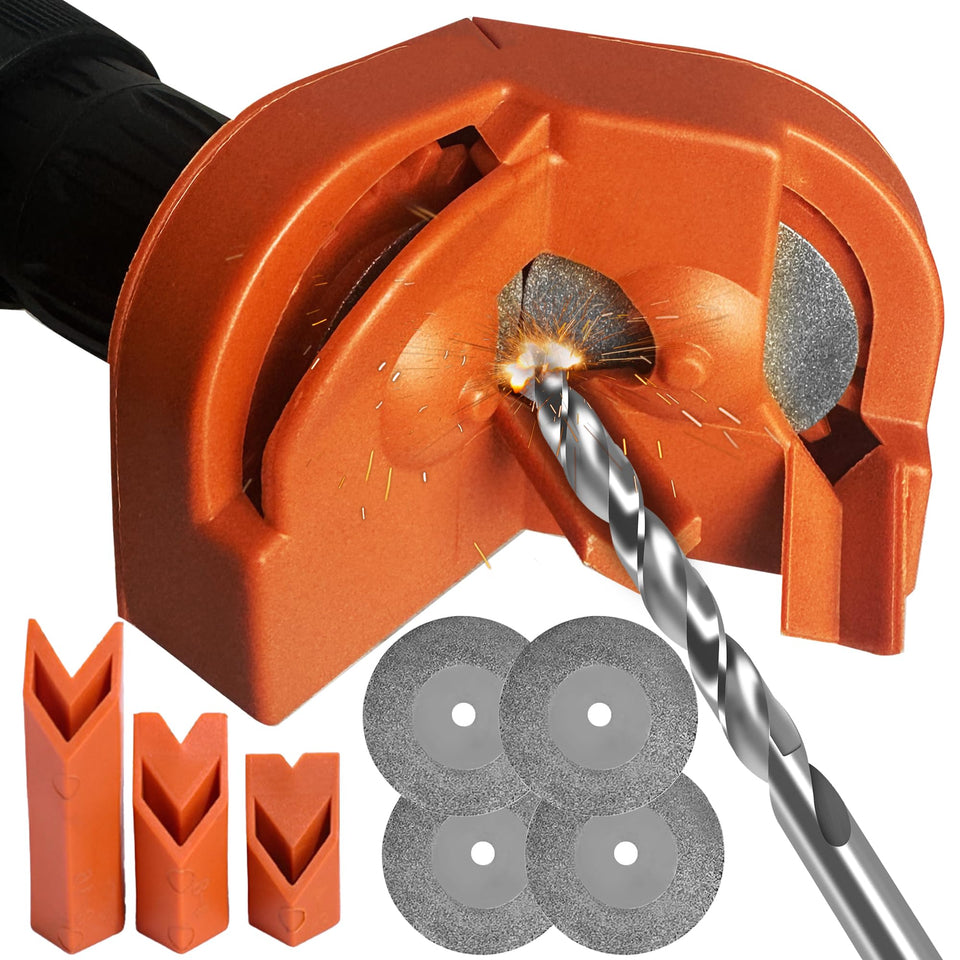 VOUSXLLEZ drill bit sharpener portable with four diamond discs for quick sharpening