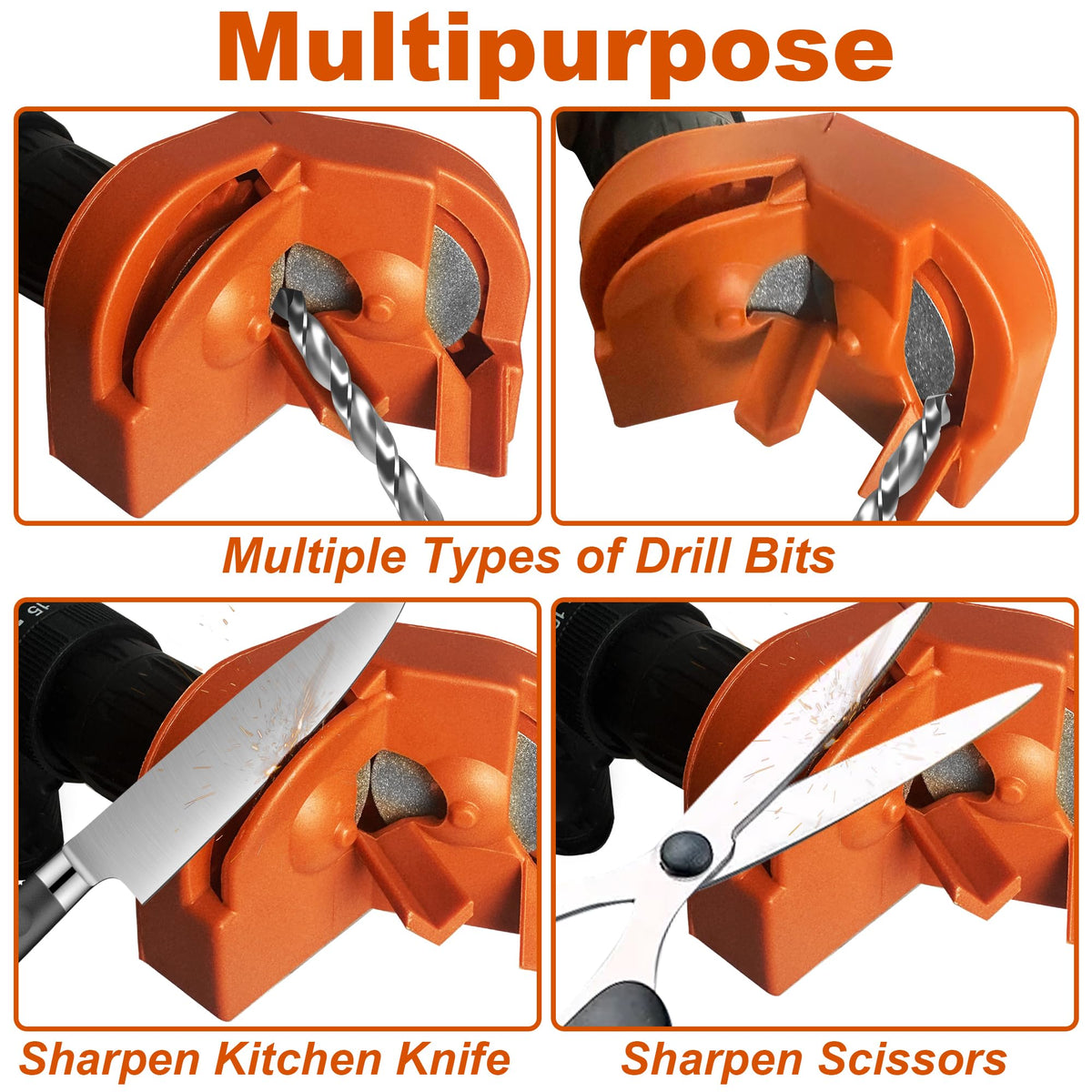 VOUSXLLEZ sharpener showing precision grinding grooves for accurate bit angles