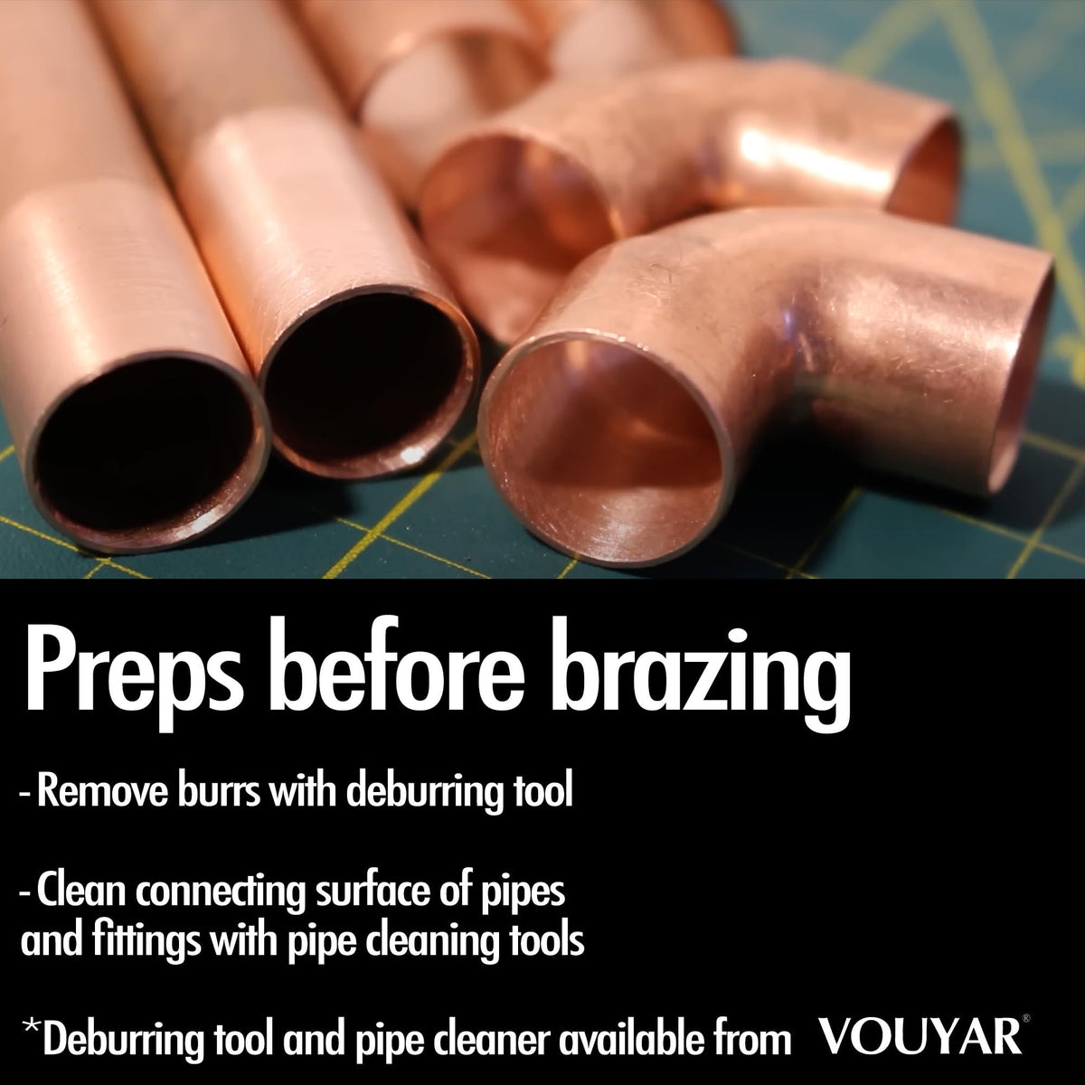 Vouyar BCuP-5 brazing rods suited for HVAC and refrigeration joints.
