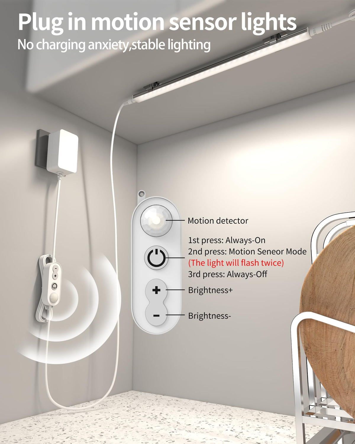 Vovamo 12-inch LED closet lights emit 6000K white light for bright, shadow-free mornings