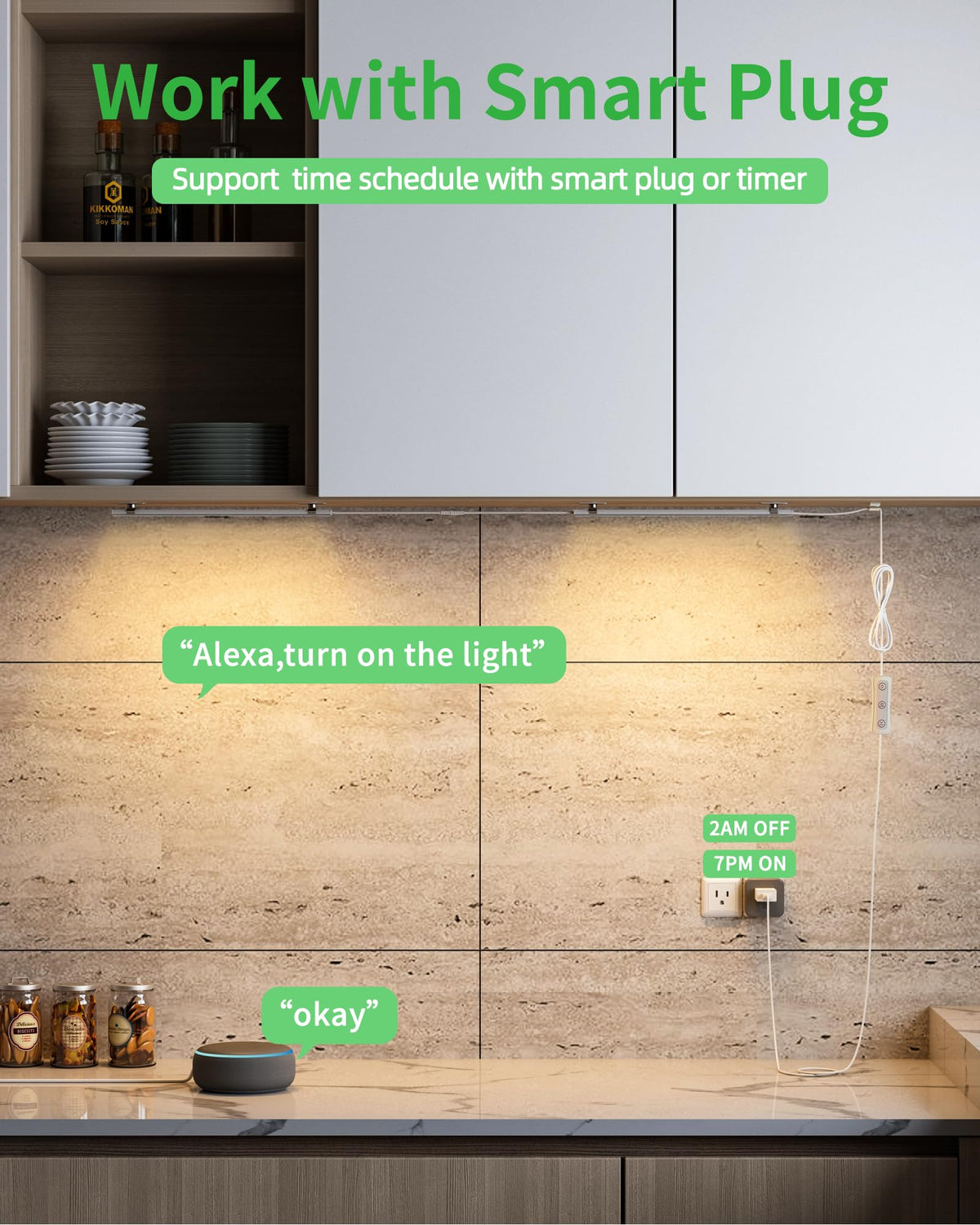 Vovamo dimmable under-counter light with memory function for quick reuse