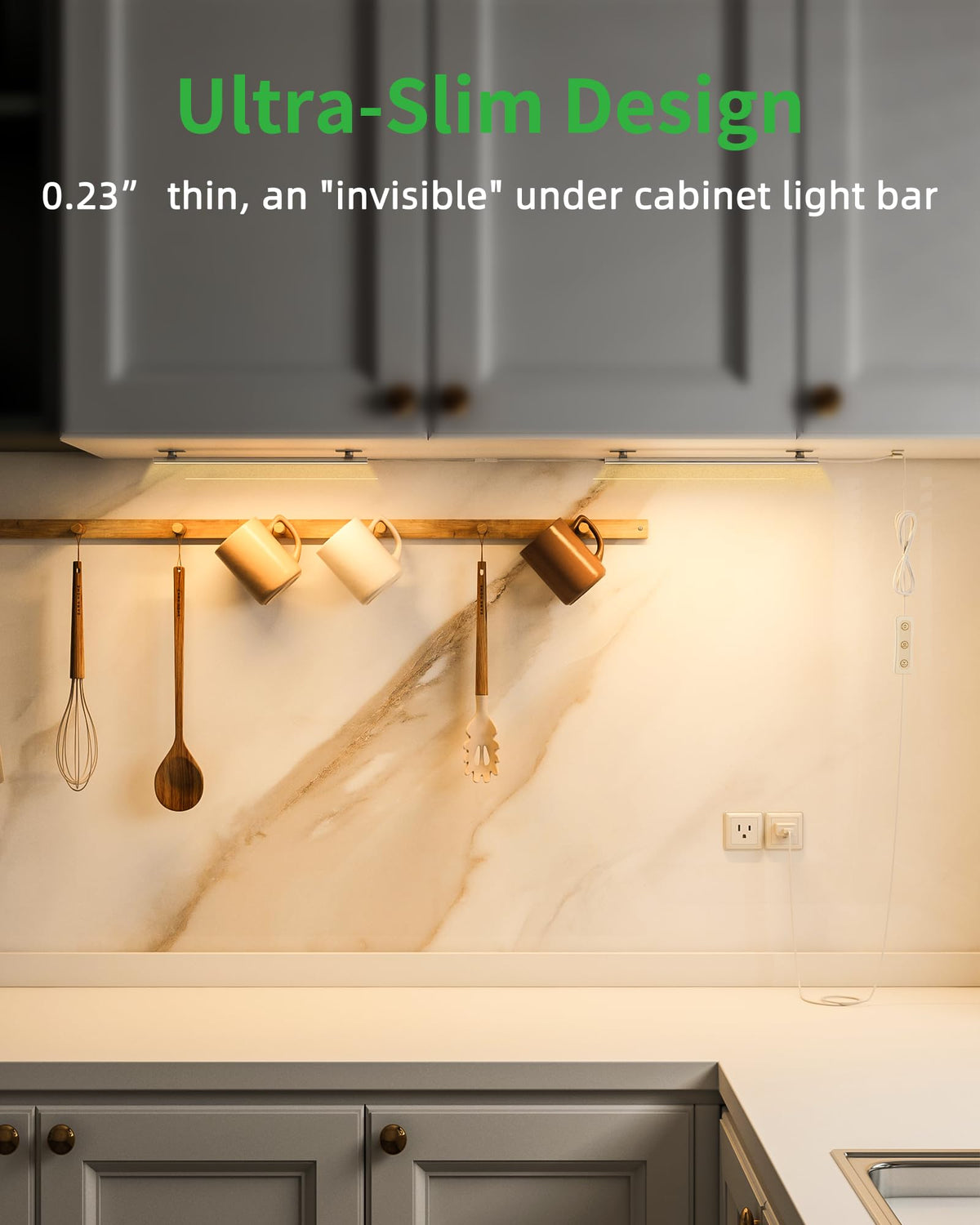 Vovamo warm white 3000K LED under-cabinet lights in a 2-pack