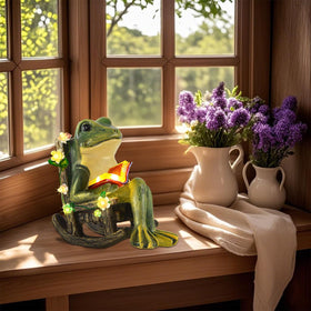 Vovkokc solar LED frog lights power automatically at dusk for energy efficiency.
