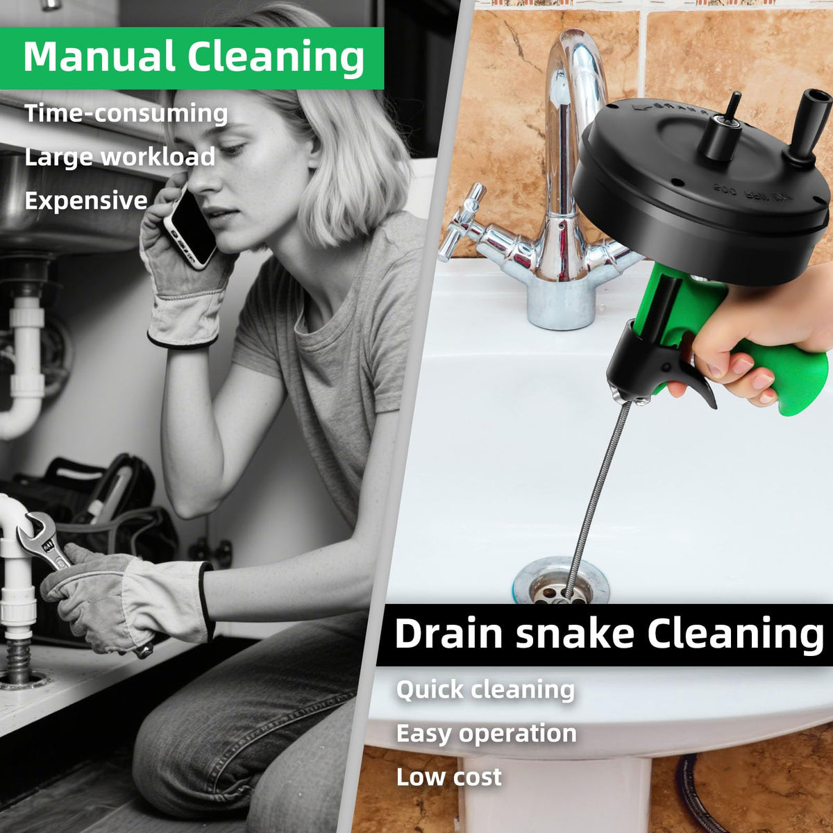 Vovoyager compact storage keeps the drain tool organized after use.