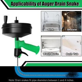 Vovoyager kitchen drain cleaning with 50ft snake handles grease and scraps.