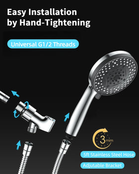 VOXON shower head anti-clog self-cleaning nozzles reduce mineral buildup.