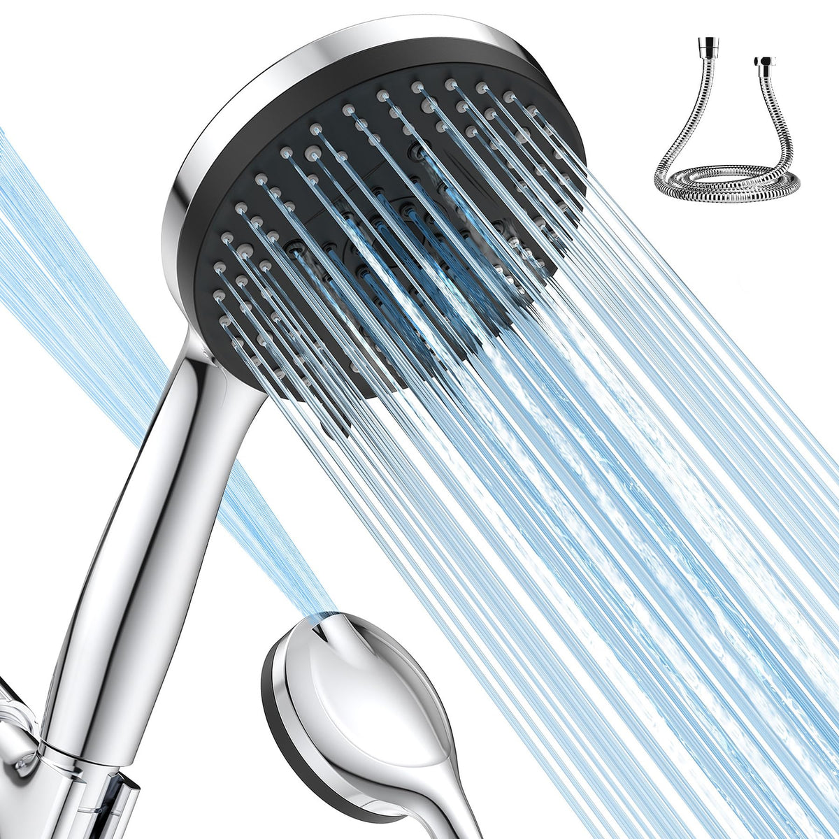 VOXON shower head high-pressure panel for thorough rinse and easy soap removal.