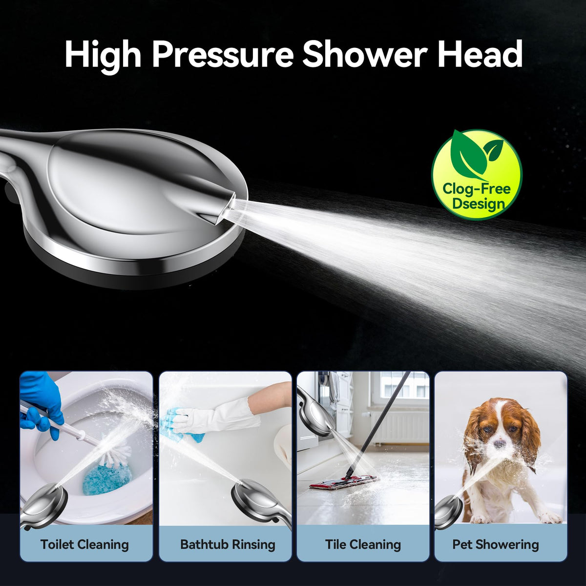 VOXON shower head with 10 spray modes for tailored cleansing.