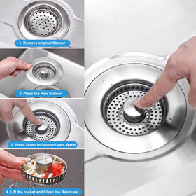 Voze kitchen and bathroom sink accessory set for improved sink hygiene