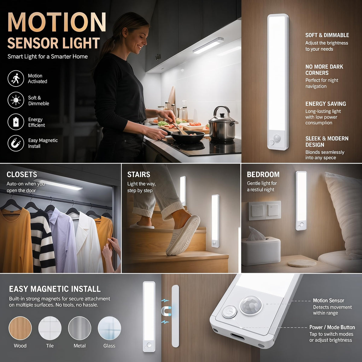 VOZUJI magnetic adhesive mount system for flexible placement