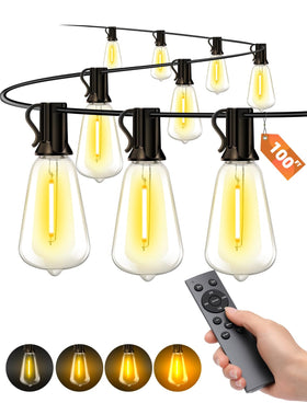 VOZUJI outdoor string lights 100ft for ambient patio illumination