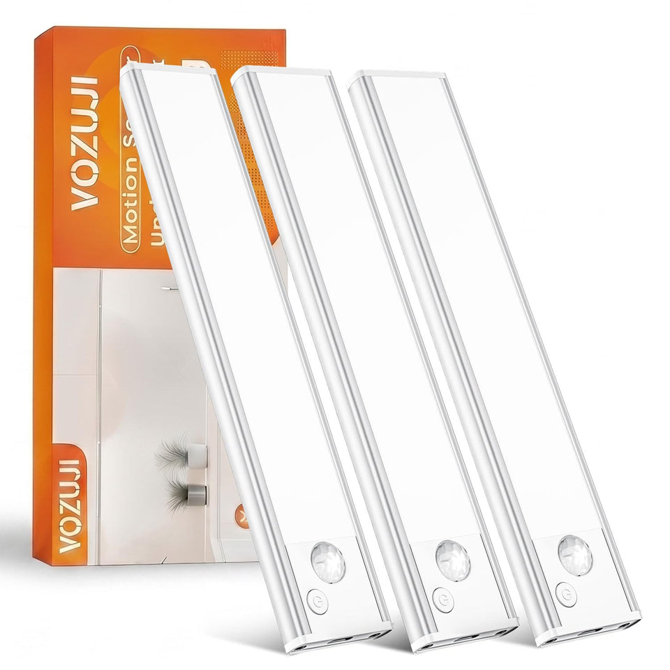 VOZUJI under-cabinet light with motion sensor activates hands-free in the kitchen