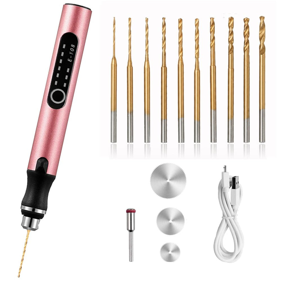VQVYBXN 3-speed cordless mini drill pen; compact precision for jewelry making