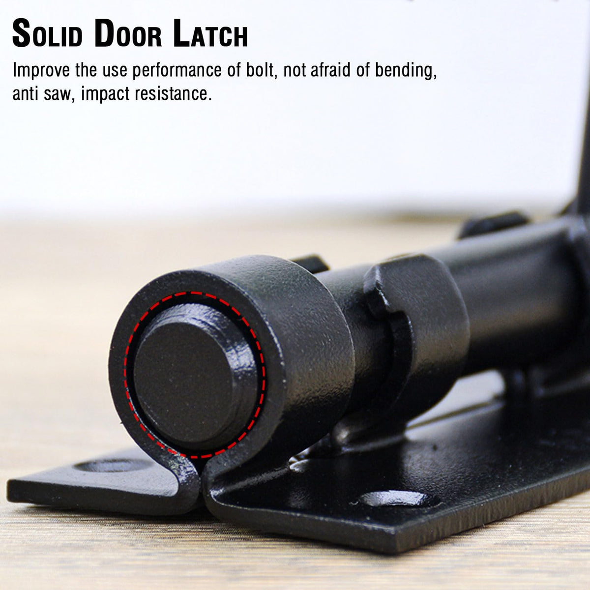 V·RESOURCING latch on a door for added privacy.