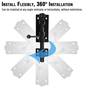V·RESOURCING latch mounted on a gate showing flexible mounting.