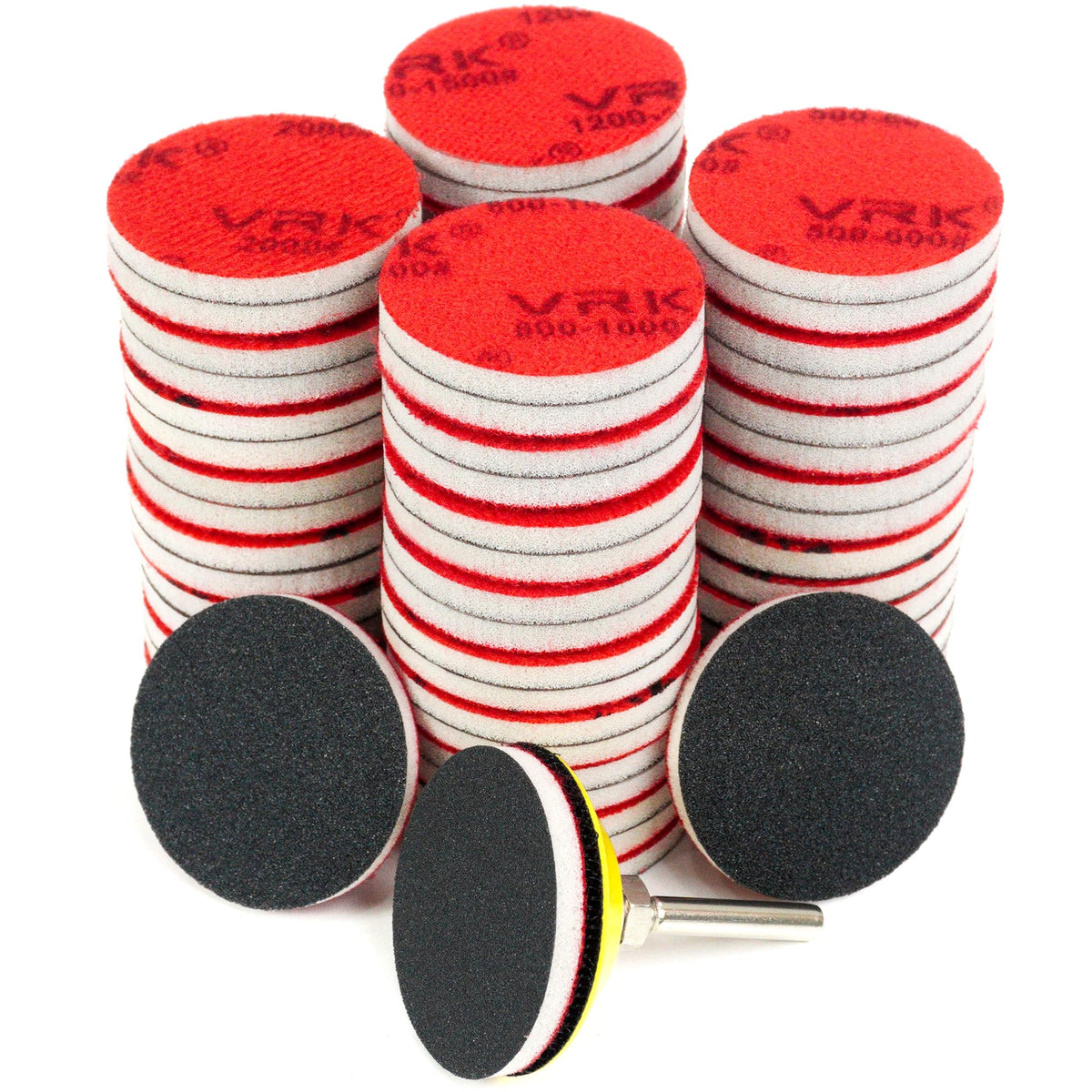 VRKET backing pad with 1/4 inch shank for drill sanding.