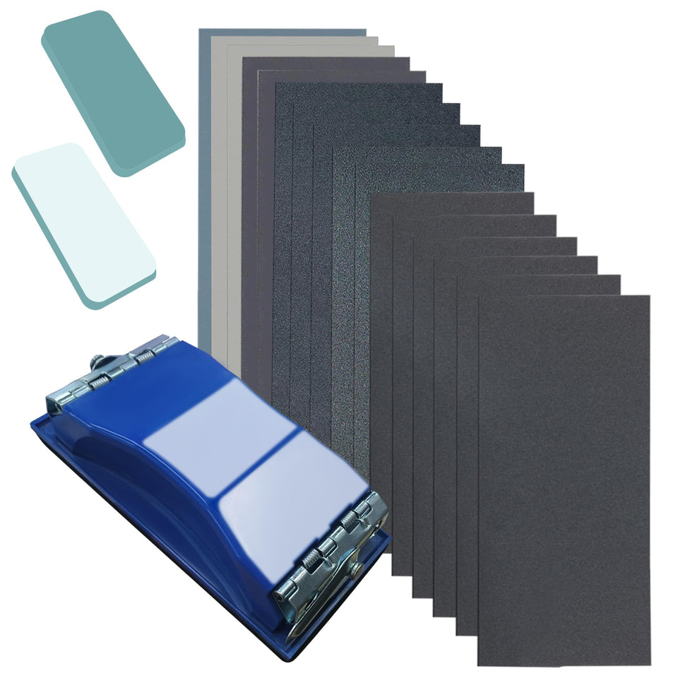 VRKET sandpaper set sheets close-up for smooth wood finishing