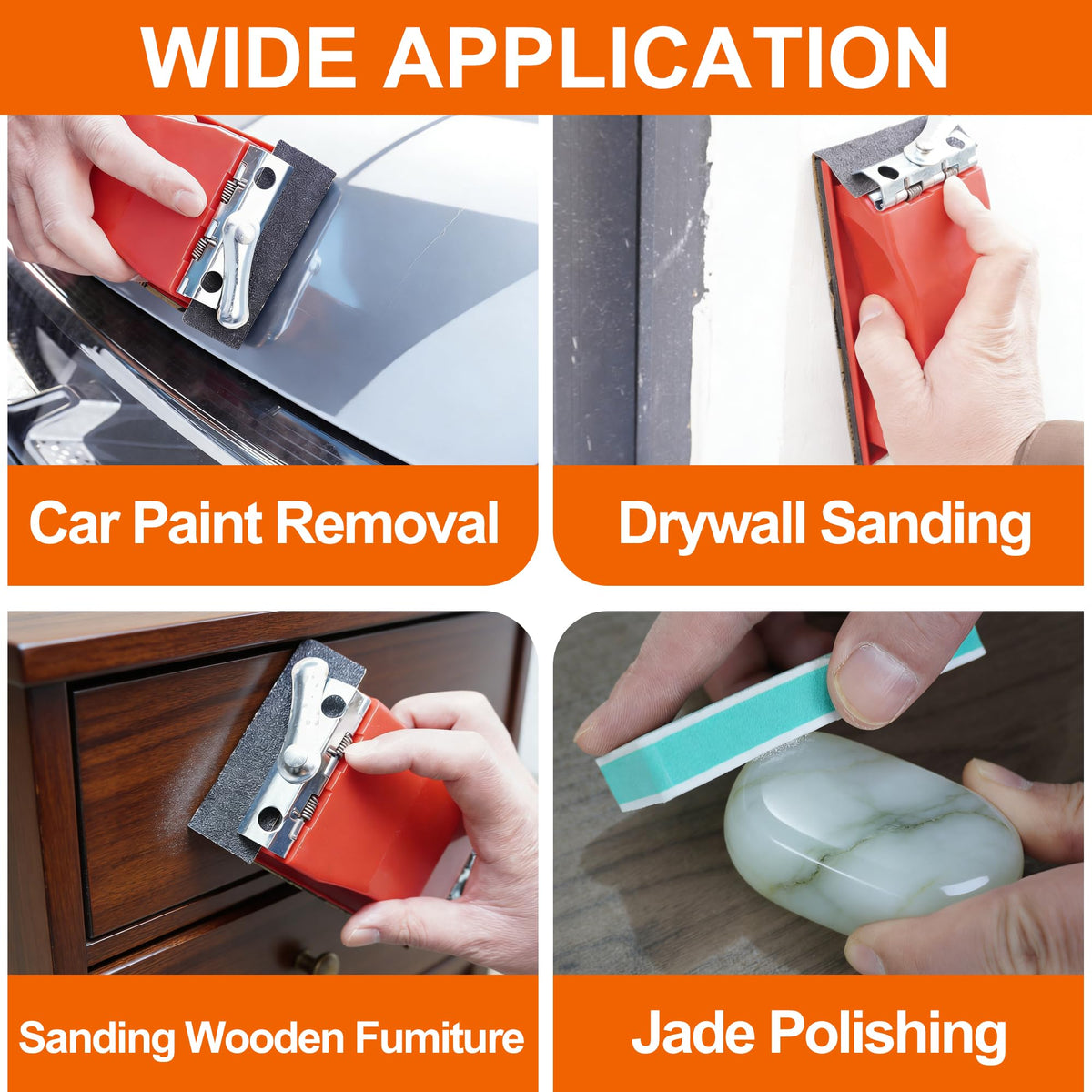 VRKET wet/dry use demonstrates mess-free wood sanding and car paint polishing.