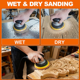 VRKET wet and dry sanding on wood application