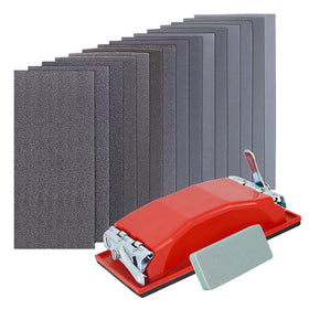 VRKET wet & dry sandpaper set laid out for versatile finishing projects.