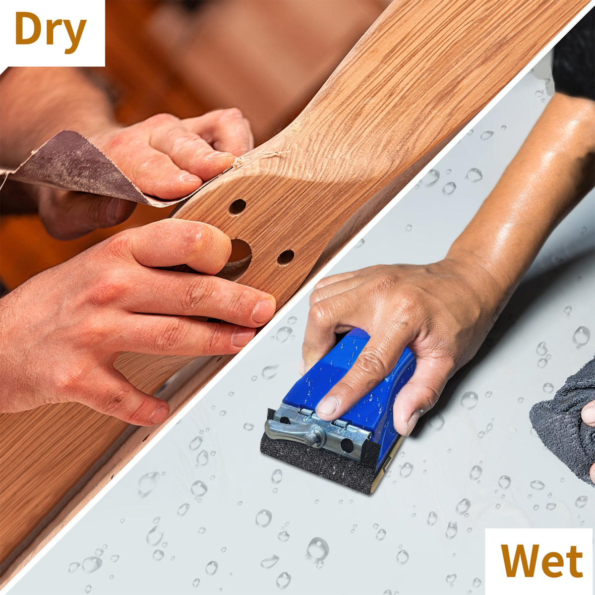 VRKET wood finishing with sandpaper for a refined surface