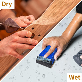 VRKET wood finishing with sandpaper for a refined surface