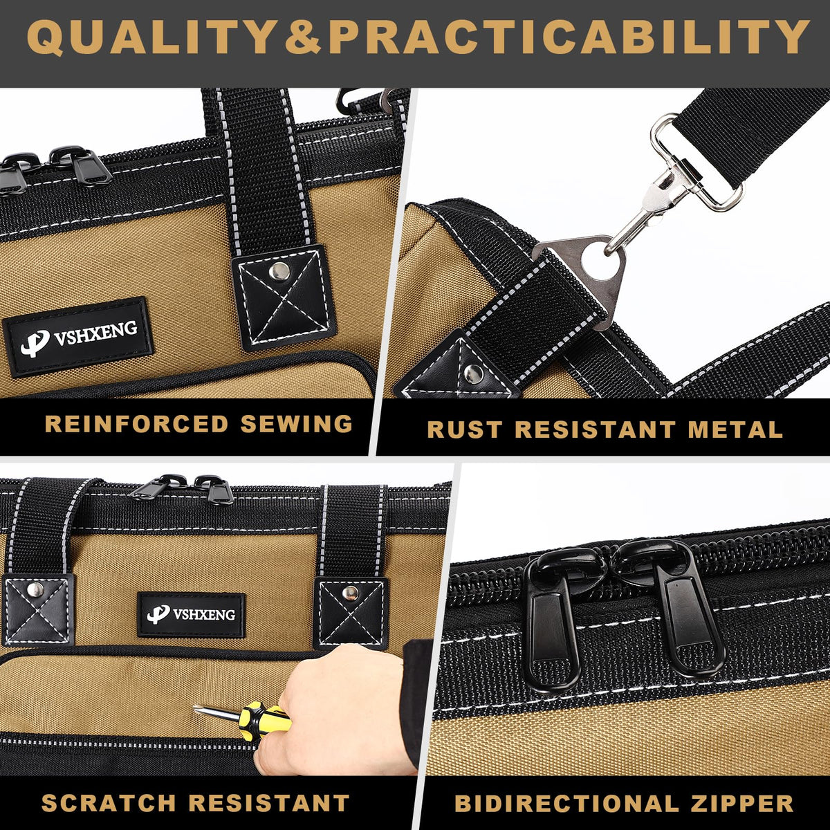VSHXENG ironwire frame enables quick-access via a wide mouth opening.
