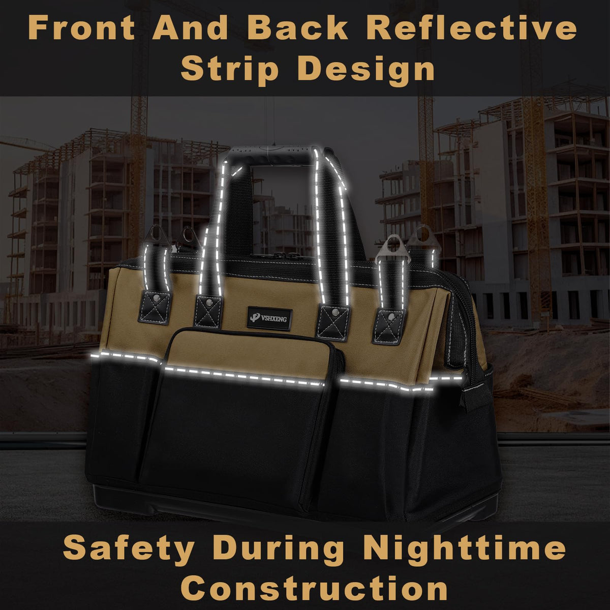 VSHXENG waterproof Oxford fabric helps keep tools dry in damp environments.