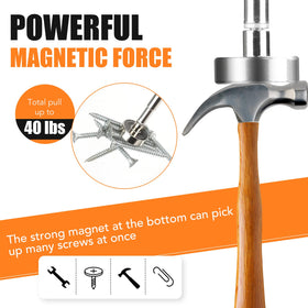 VSKIZ bendable magnet pickup sweeper reaches tight spots.
