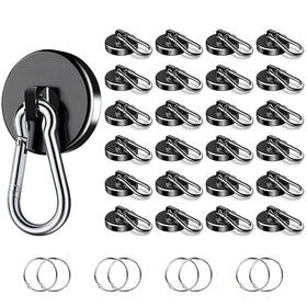 VSKIZ magnetic hook on metal surface showing strong vertical hold up to 150 lbs.