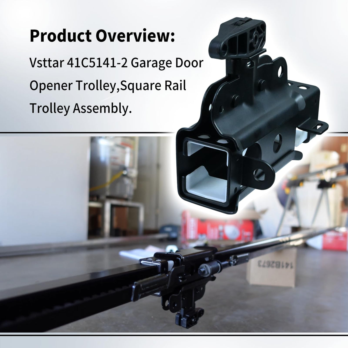 Vsttar square rail mounting track front view for easy installation.