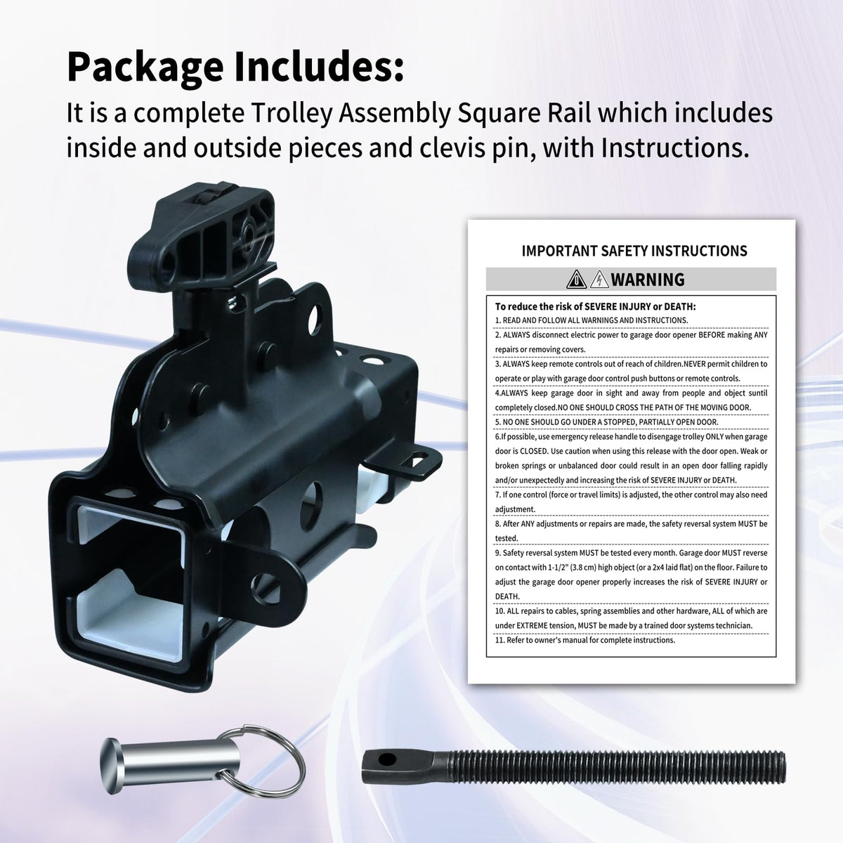 Vsttar trolley internal parts highlighted for precise repair.